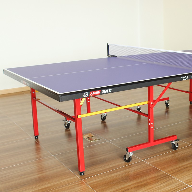 红双喜乒乓球桌室内家用标准乒乓球台带轮可移动折叠式兵乓球案子
