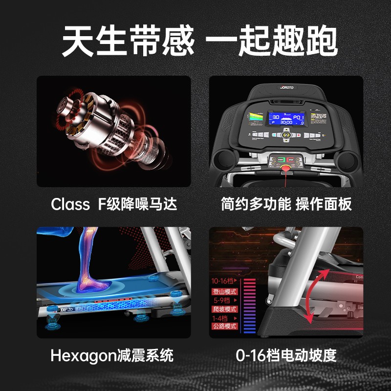 捷瑞特（JOROTO） 美国品牌跑步机 家用折叠走步机 健身房运动健身器材DF30 多功能 一机多用