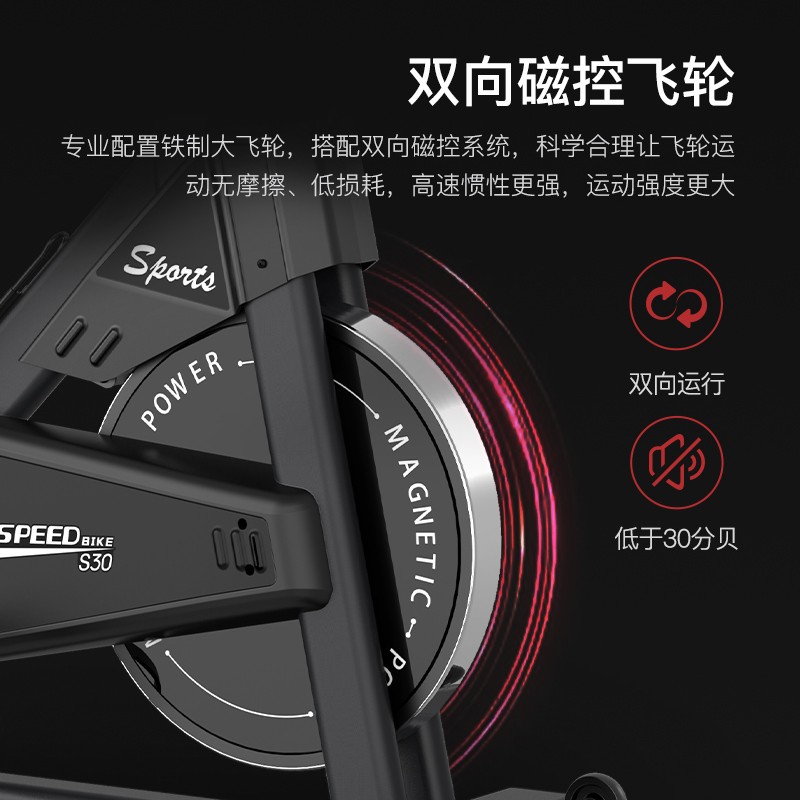 捷瑞特（JOROTO）美国品牌动感单车家用磁控静音智能运动健身器材室内自行车S30 手动调阻/无需插电