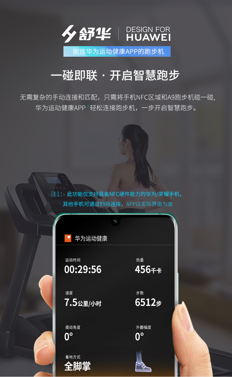 华为DFH生态产品舒华智能家用跑步机室内可折叠静音减震走步机A9(图10)