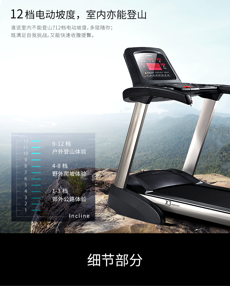 舒华X3健身房专用大型走步机家用款超静音运动可折叠减震跑步机(图15)