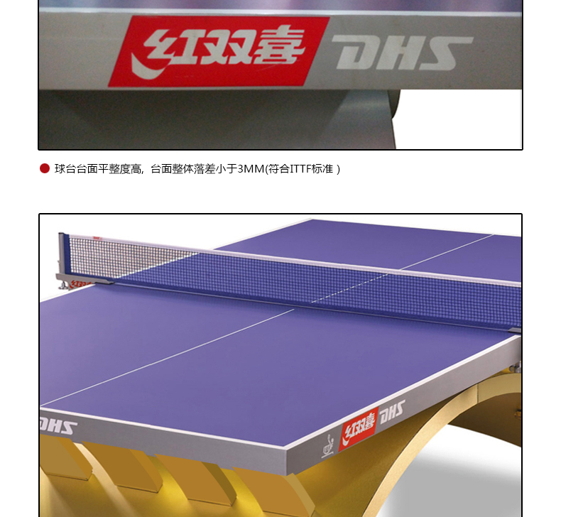DHS-红双喜金彩虹乒乓球台国际专业大赛比赛室内乒乓球桌LED灯(图2)