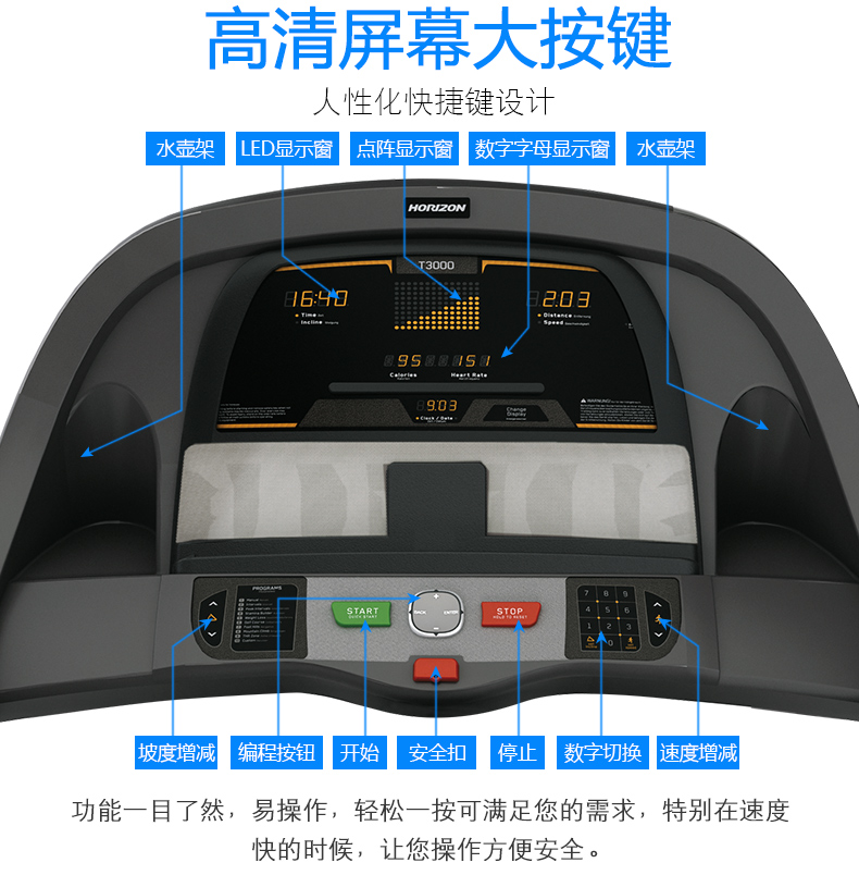 乔山（JOHNSON） 美国乔山跑步机 家用静音折叠运动健身器材T3000 实体同款(图3)