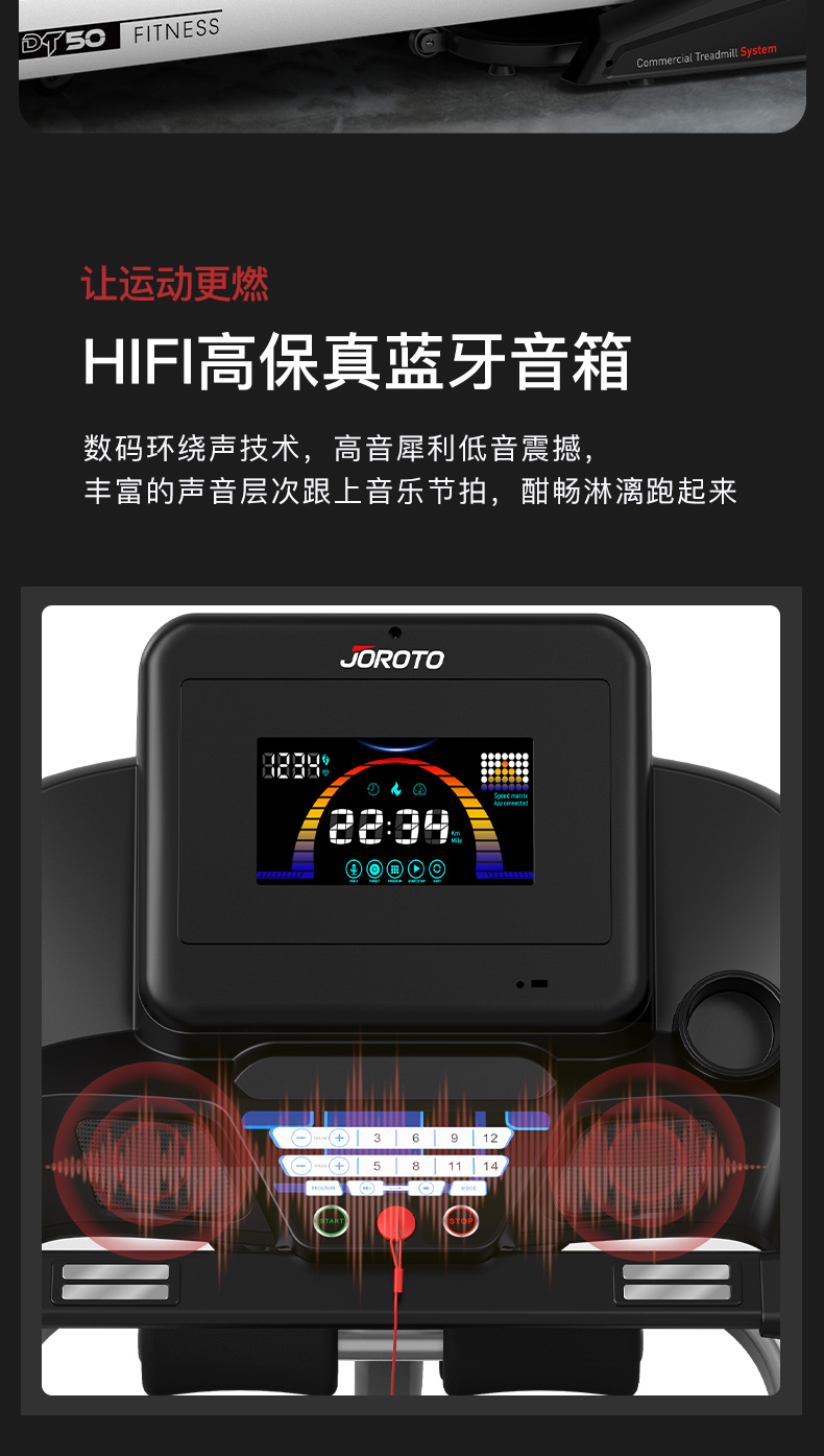 捷瑞特（JOROTO）美国品牌跑步机家庭用 折叠减震跑步机 健身房运动健身器材DT50 智能商用跑步机(图15)