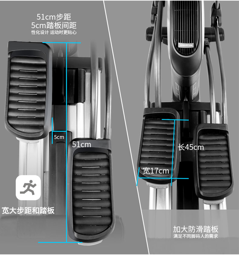 捷瑞特（JOROTO）美国品牌椭圆机 电动磁控太空漫步机 家用健身器材MF62 MF62P 电动坡度(图18)