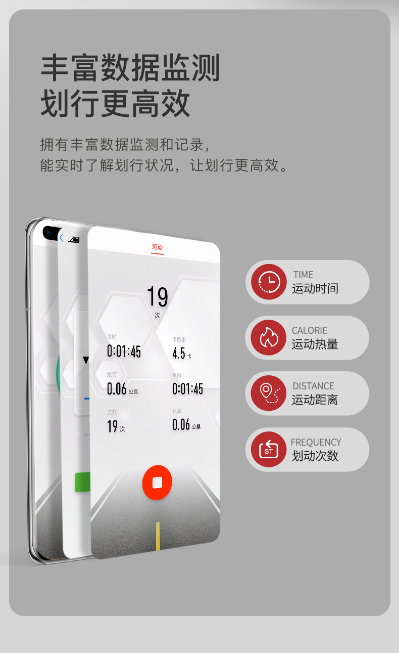 捷瑞特（JOROTO） 美国品牌划船机家用风阻磁控室内划船器可折叠运动健身器材MR80 风磁一体划船机(图14)