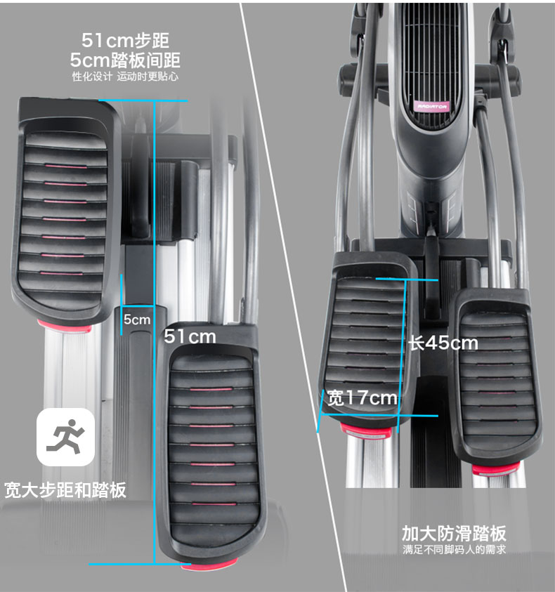 美国捷瑞特（JOROTO）椭圆机 家用静音款坡度升降太空漫步机MF65p(图22)