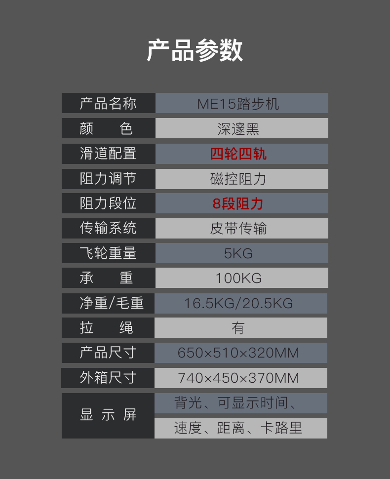 美国捷瑞特（JOROTO）踏步机 家用椭圆机迷你脚踏机小型 健身器材ME15(图14)