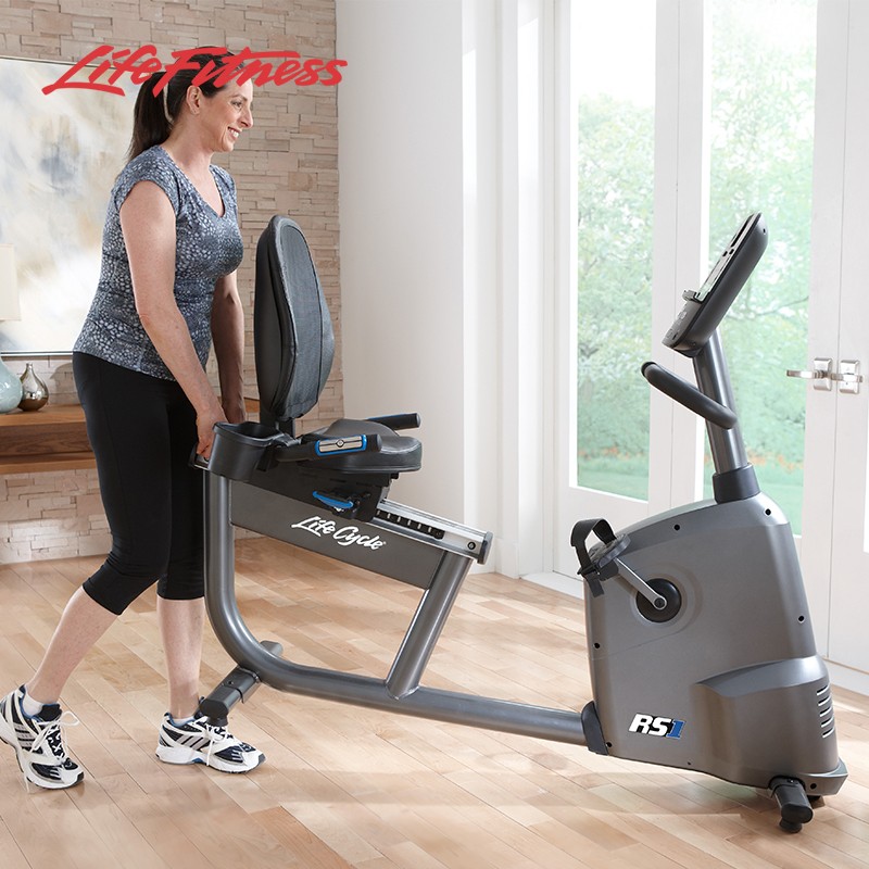 LifeFitness-力健进口靠背卧式健身车家用磁控室内自行车健身器材RS1-G
