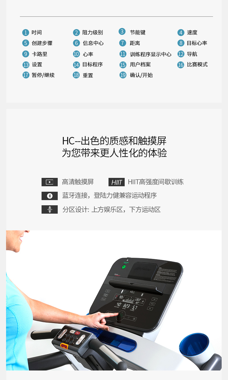 2-19112Q64600404.jpg LifeFitness-力健进口跑步机健身器材家用多功能可折叠减震 F3-GC(图14)