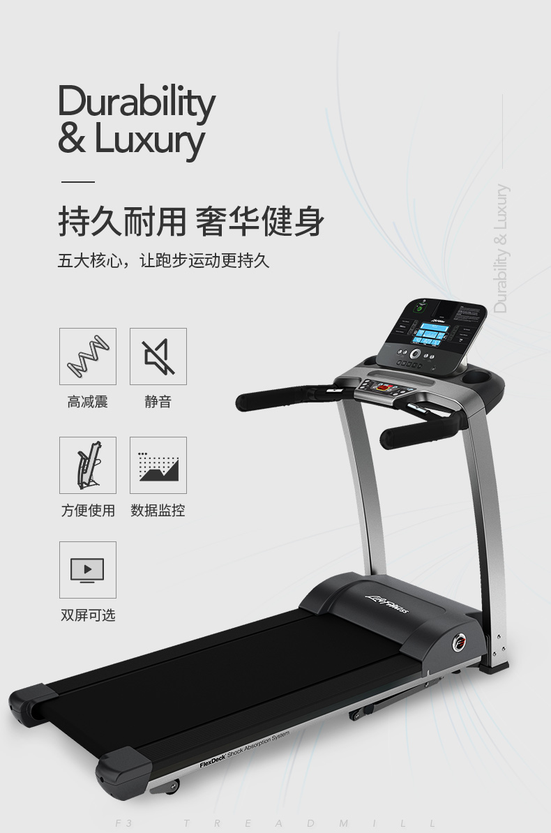 2-19112Q64600419.jpg LifeFitness-力健进口跑步机健身器材家用多功能可折叠减震 F3-GC(图4)