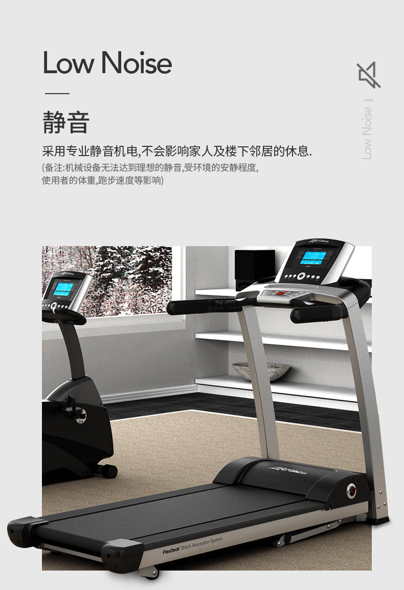2-19112Q64600C8.jpg LifeFitness-力健进口跑步机健身器材家用多功能可折叠减震 F3-GC(图8)