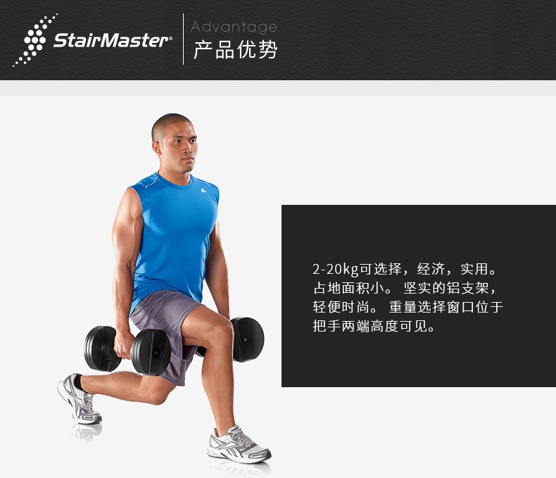2-191219151111F9.jpg StairMaster美国班霸家庭健身专用可调节哑铃套装 Twist Lock(图5)